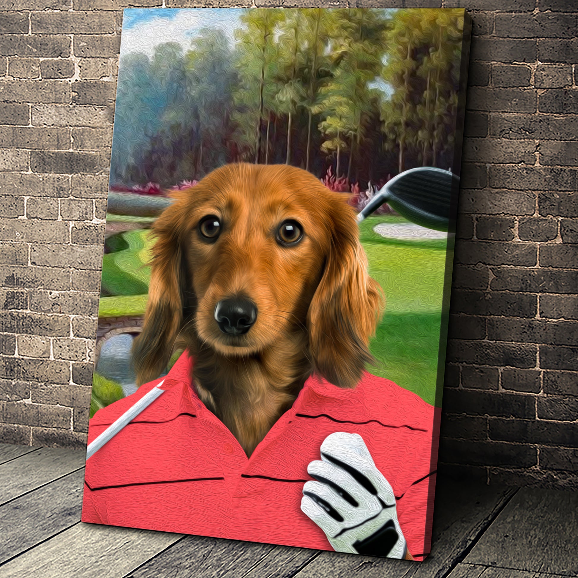 The Golfer Custom Canvas Pet Portrait - Noble Pawtrait