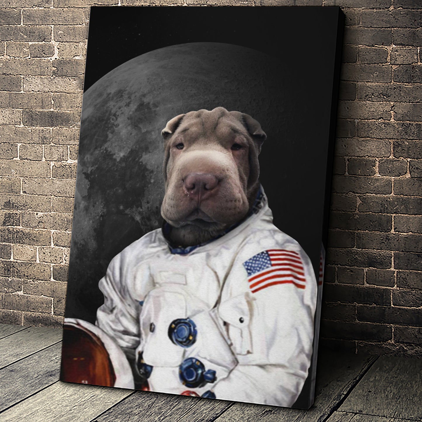 The Moon Walker Custom Pet Portrait Canvas - Noble Pawtrait