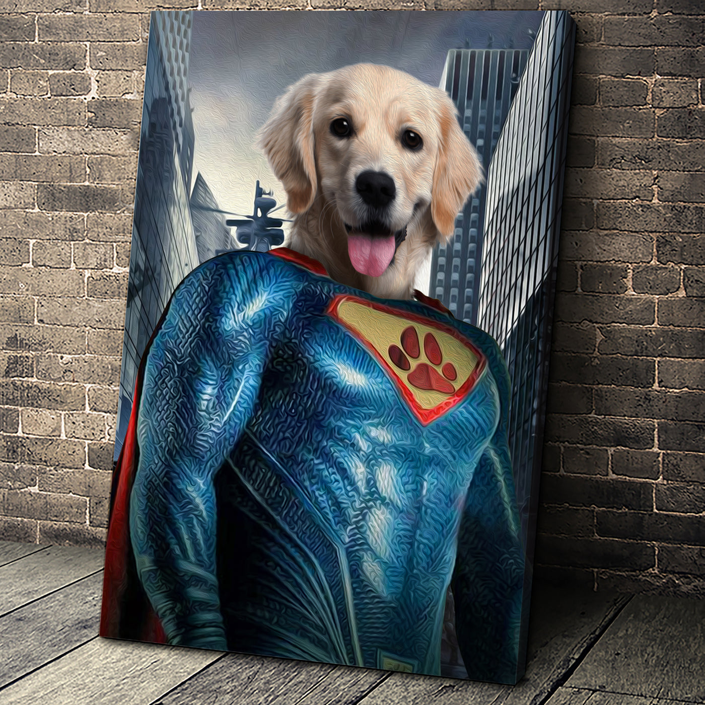 The Super Paw Custom Pet Portrait Canvas - Noble Pawtrait