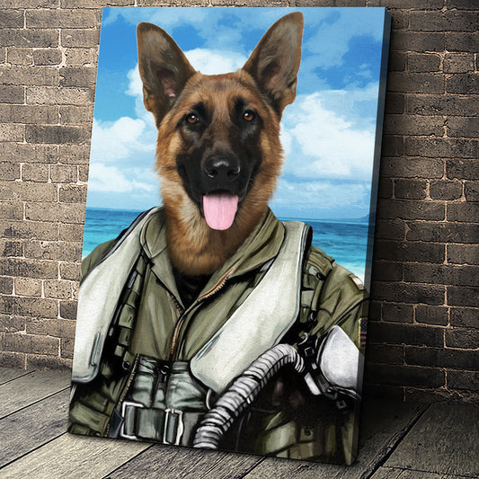 The Pilot Custom Pet Portrait Canvas - Noble Pawtrait
