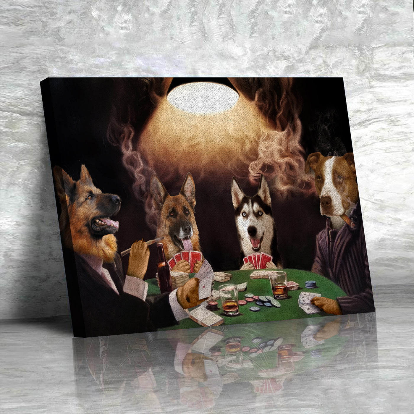 The Poker Players Custom Pet Portrait Canvas - Noble Pawtrait