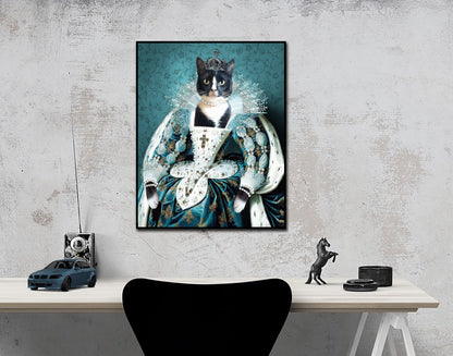 The Queen Custom Pet Portrait Canvas - Noble Pawtrait