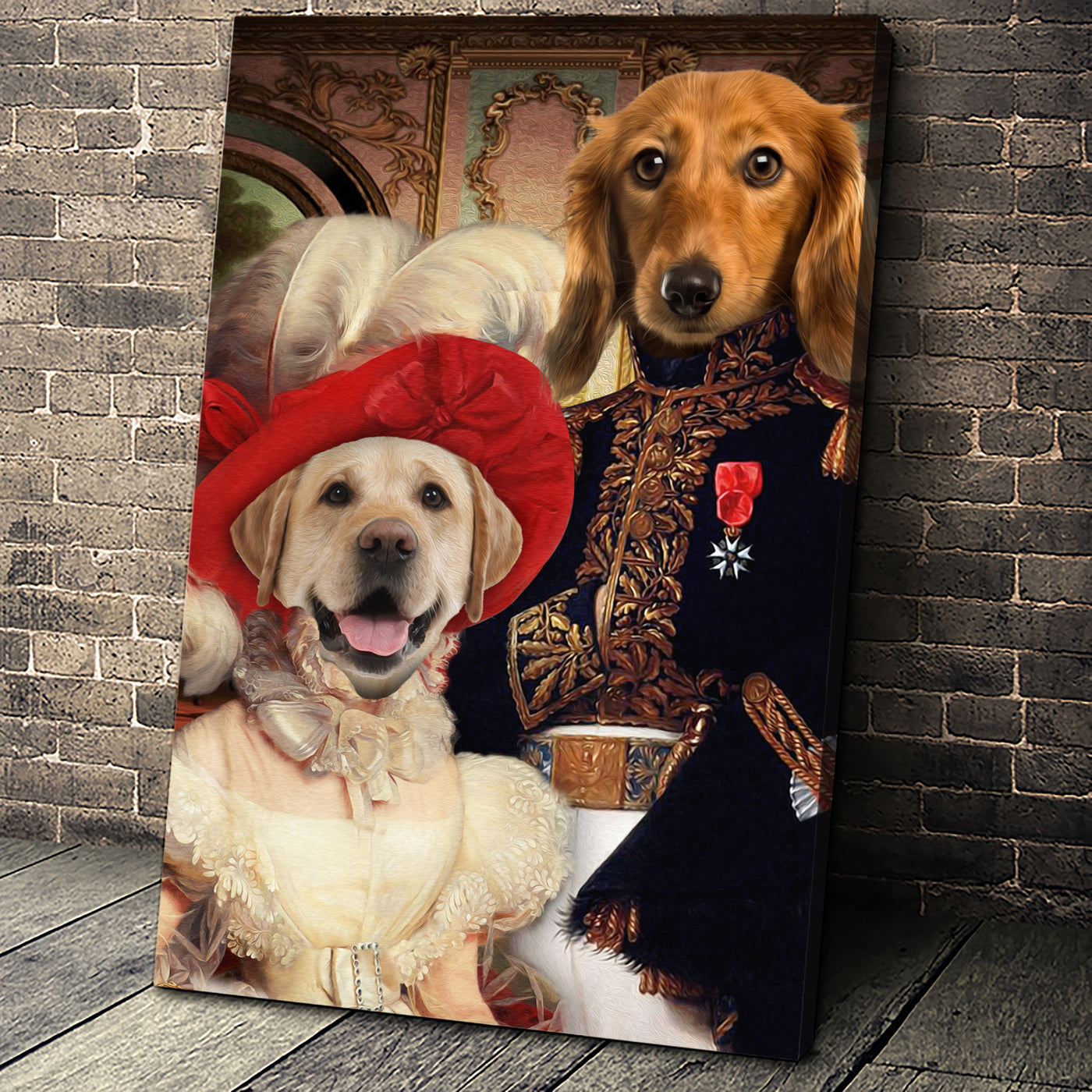 The Royal Couple Custom Pet Portrait Canvas - Noble Pawtrait