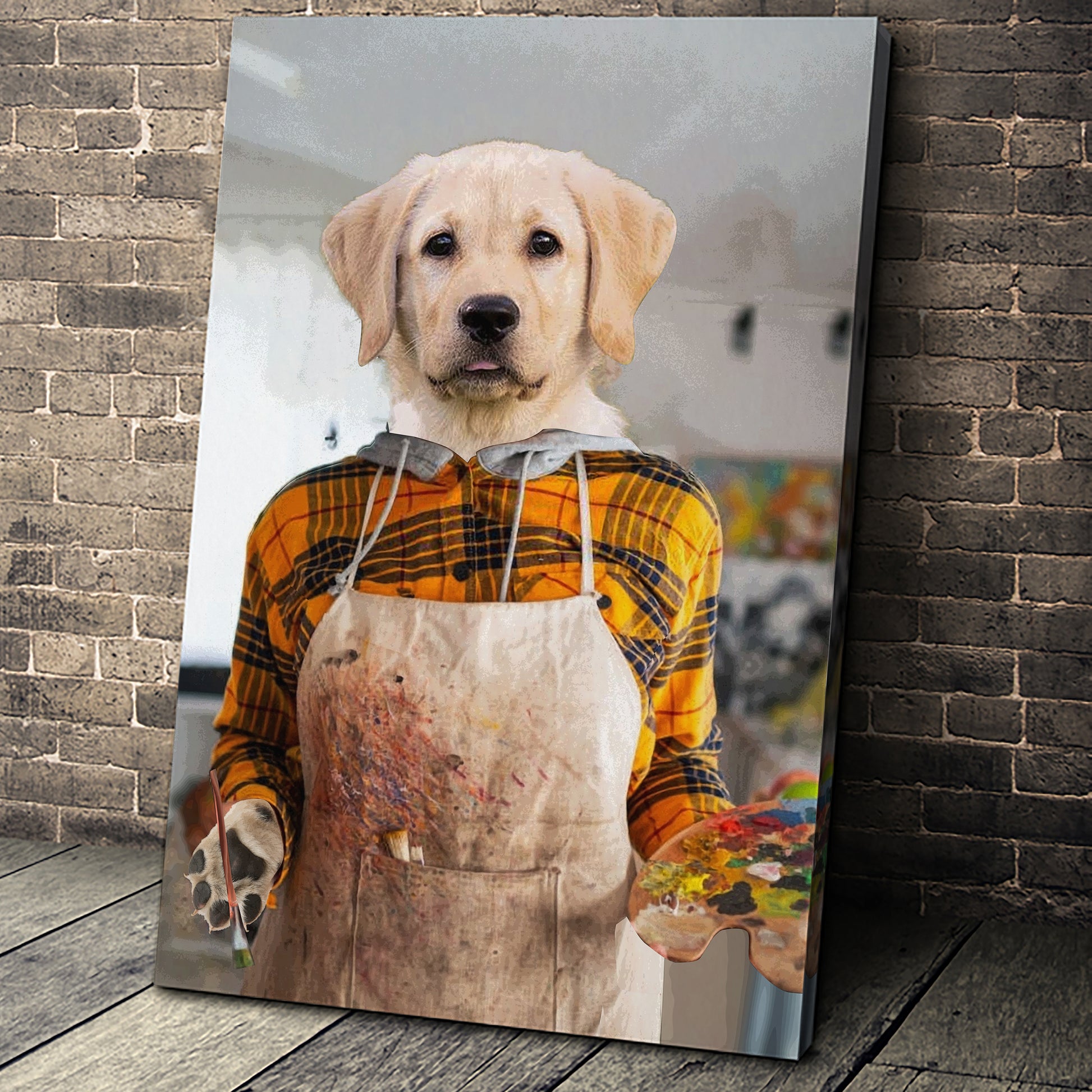 The Artist Custom Pet Portrait Canvas - Noble Pawtrait