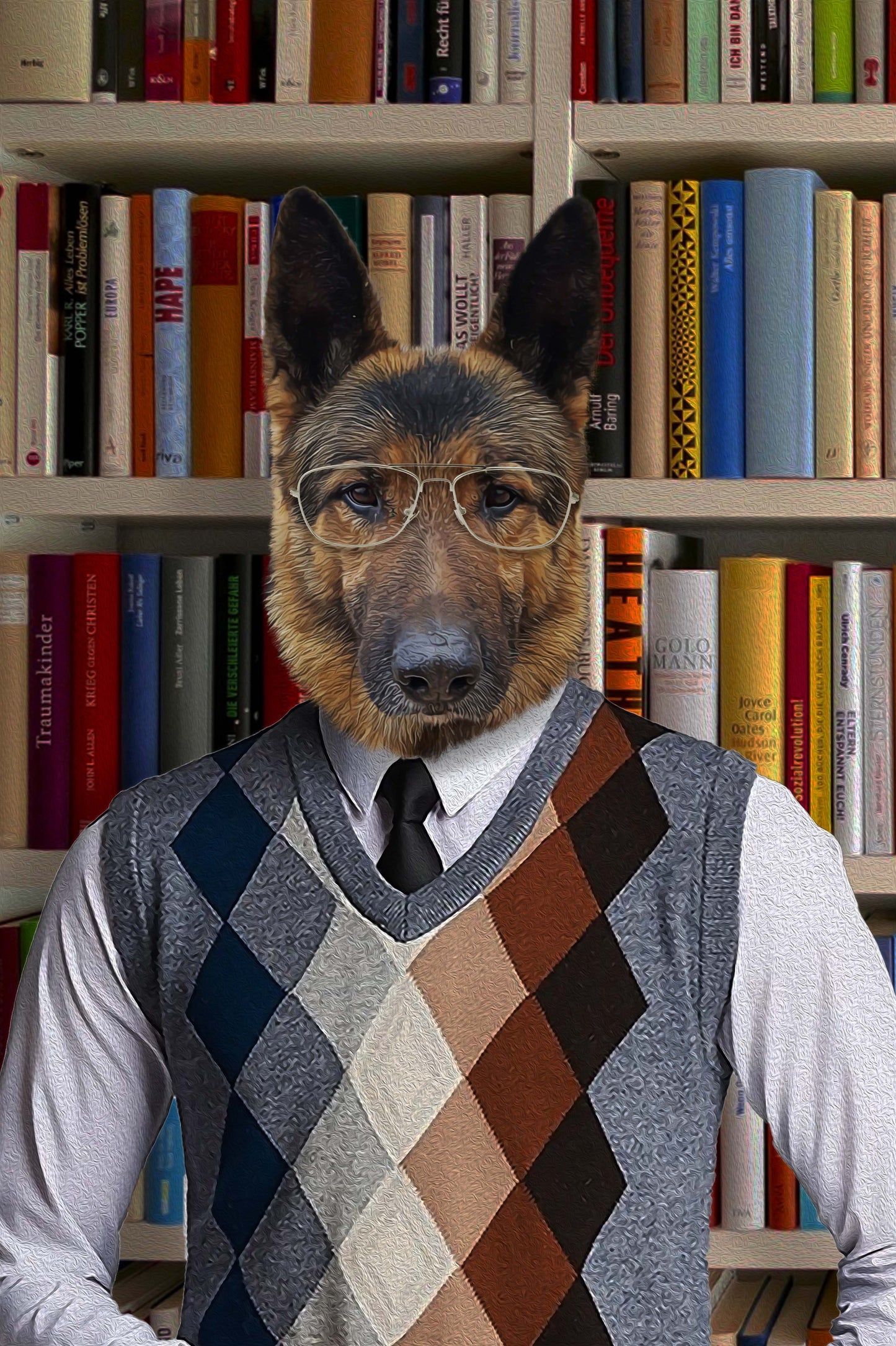 The Reader Custom Pet Portrait Digital Download - Noble Pawtrait