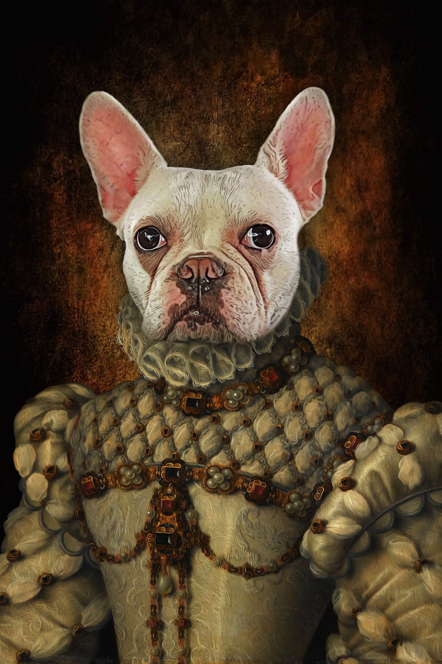 Queen Elizabeth Custom Pet Portrait Canvas - Noble Pawtrait