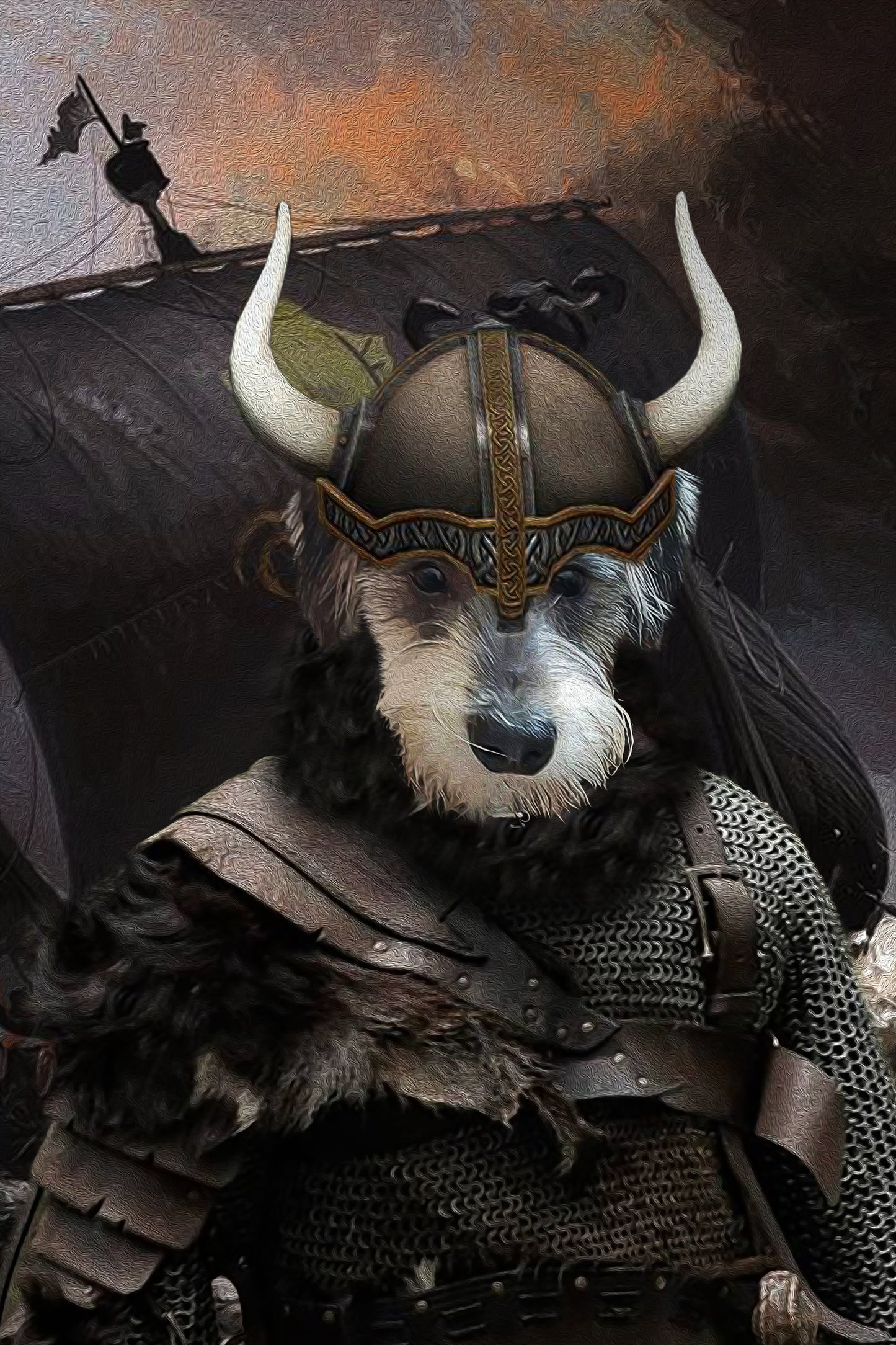 The Viking Custom Pet Portrait Canvas - Noble Pawtrait