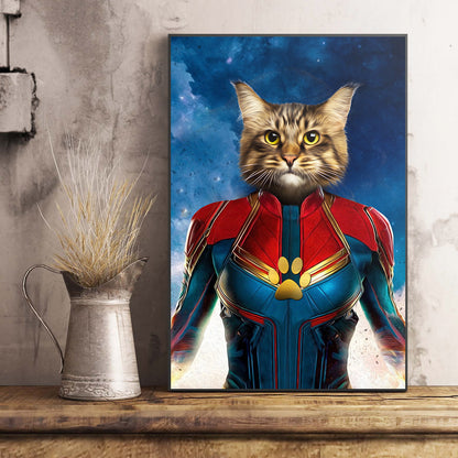 The Wonder Captain Paw Custom Pet Portrait Poster - Noble Pawtrait