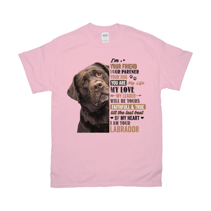 Im Your Friend Your Partner Custom Pet Unisex T-shirt - Noble Pawtrait