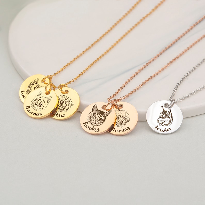 Collier personnalisé de portrait d’animal de compagnie