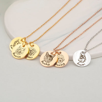 Collier personnalisé de portrait d’animal de compagnie