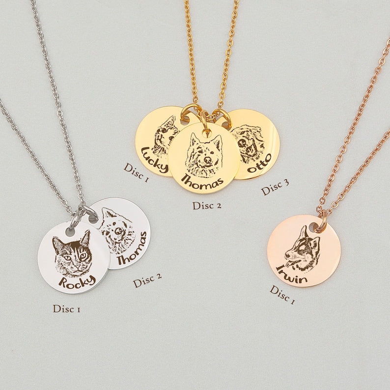 Collier personnalisé de portrait d’animal de compagnie