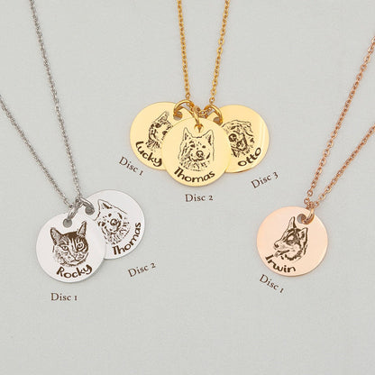 Collier personnalisé de portrait d’animal de compagnie