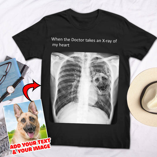 Paw in my heart Custom Pet T-shirt - Noble Pawtrait