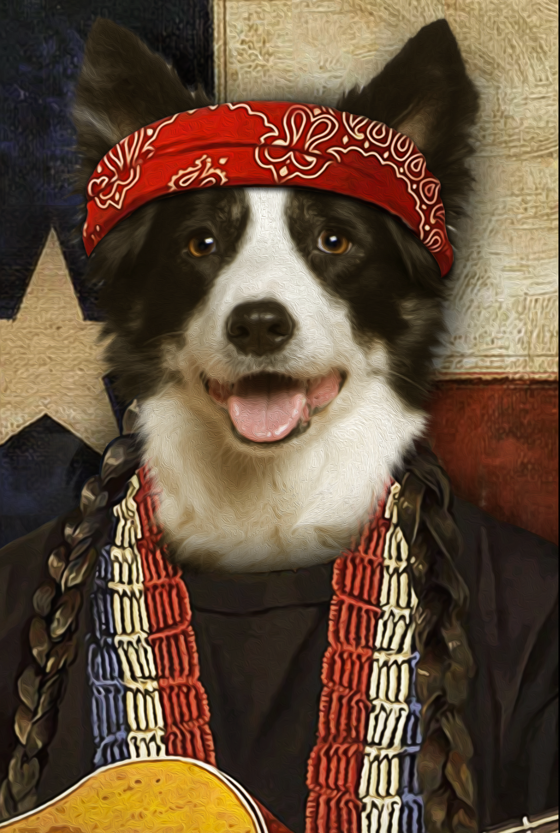 The Texas Singer Custom Pet Portrait Canvas - Noble Pawtrait
