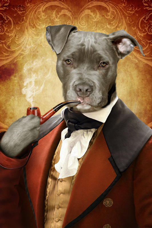 The Novelist Custom Pet Portrait Digital Download - Noble Pawtrait