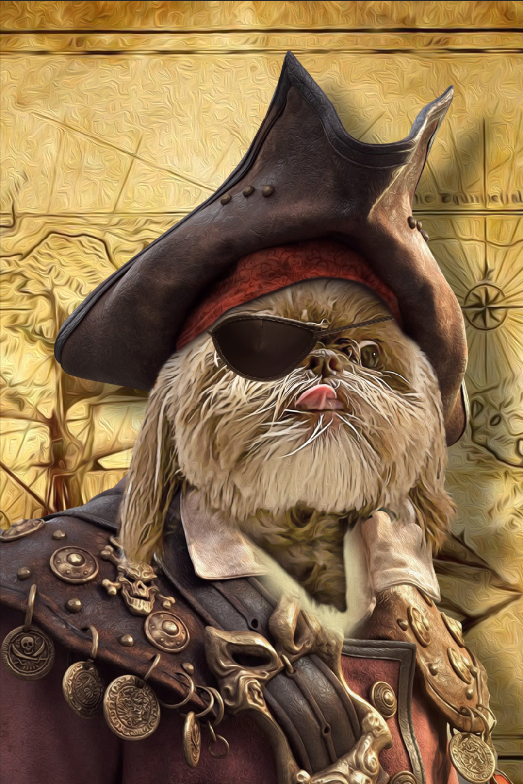 The Pirate Custom Pet Portrait Canvas - Noble Pawtrait