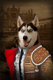 The Bull Fighter Custom Pet Portrait Canvas - Noble Pawtrait