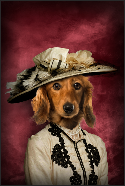 The Glamorous Lady Custom Pet Portrait Digital Download - Noble Pawtrait