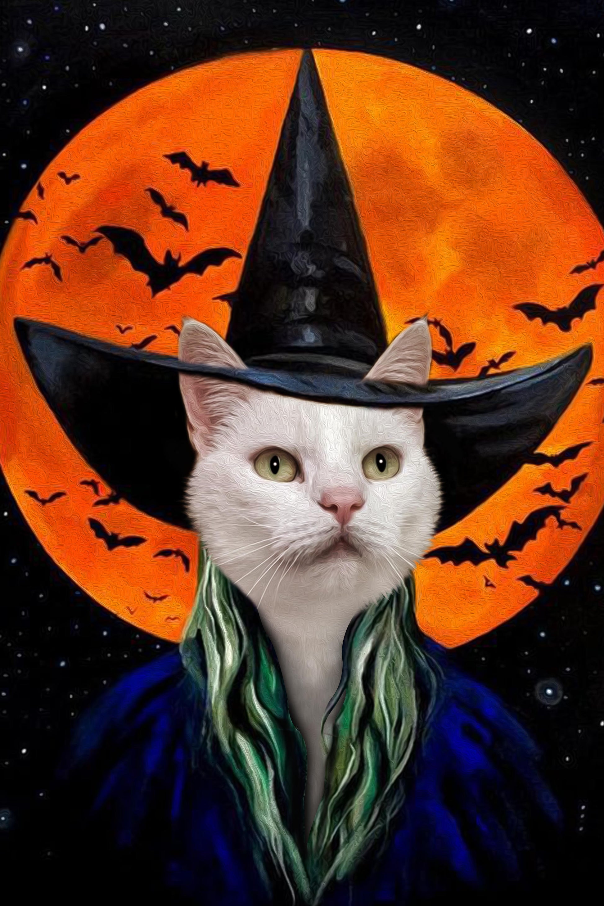 The Bloodmoon Witch Custom Pet Portrait - Noble Pawtrait