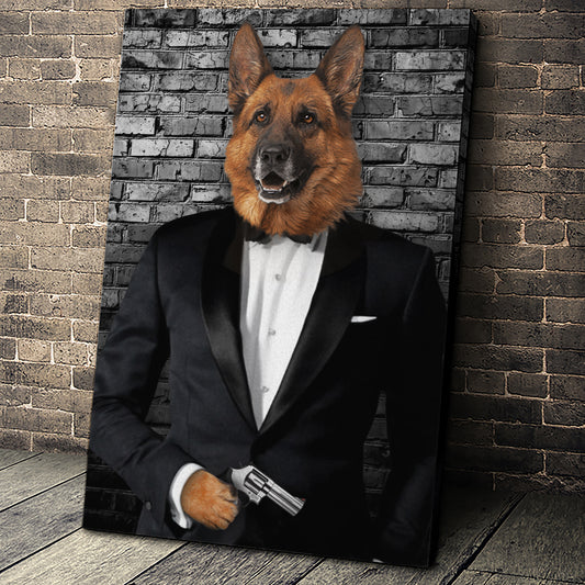 The Secret Agent Custom Pet Portrait - Noble Pawtrait