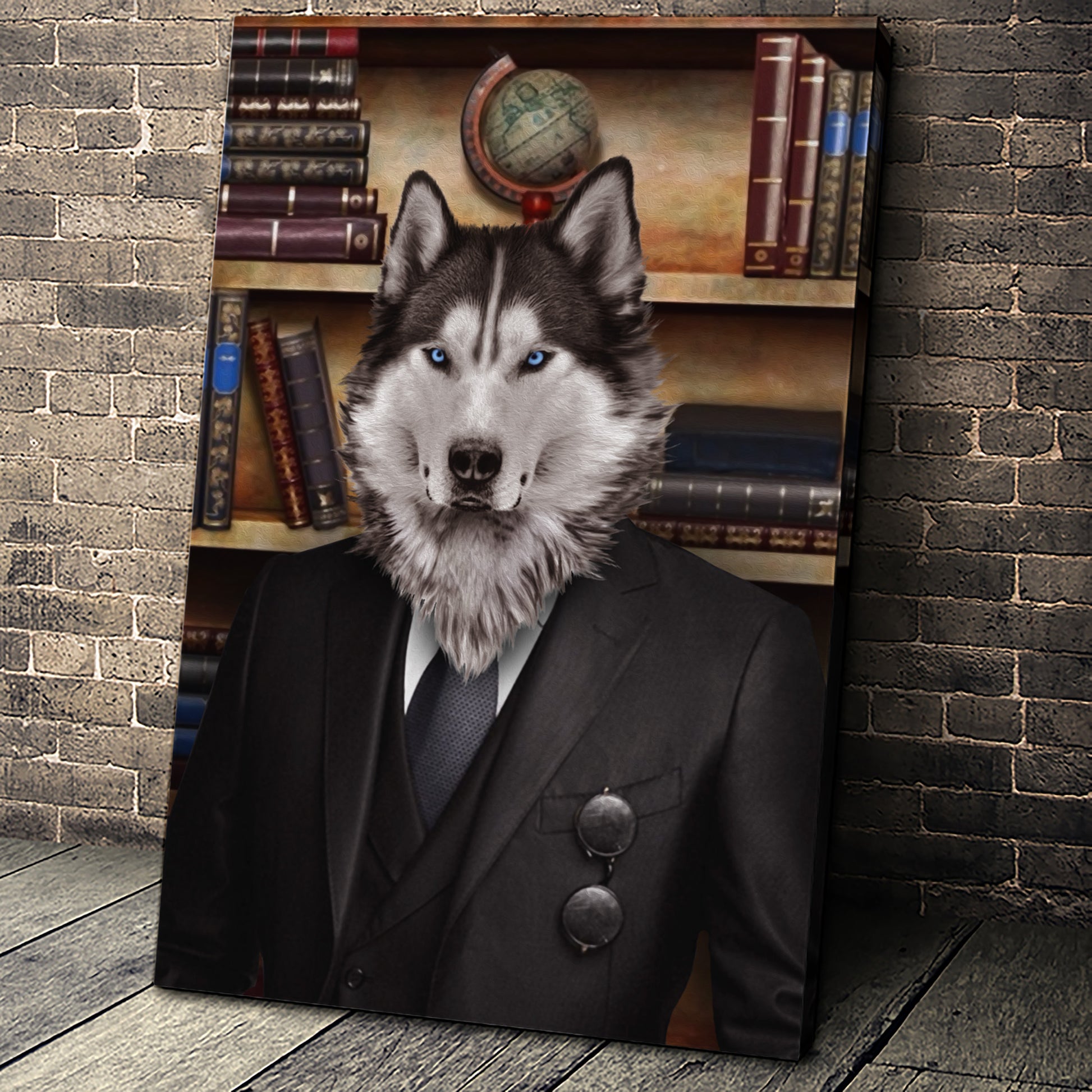 The Grinder Custom Pet Portrait Canvas - Noble Pawtrait