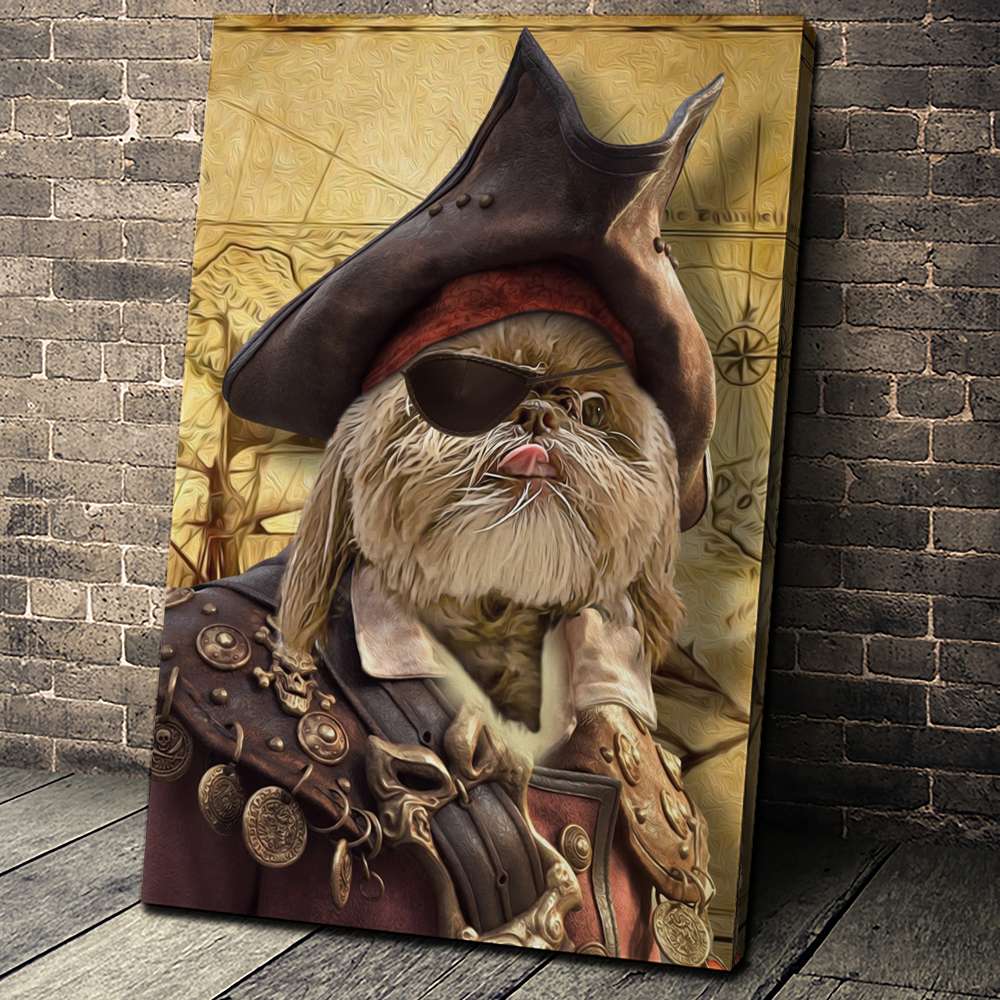 The Pirate Custom Pet Portrait - Noble Pawtrait