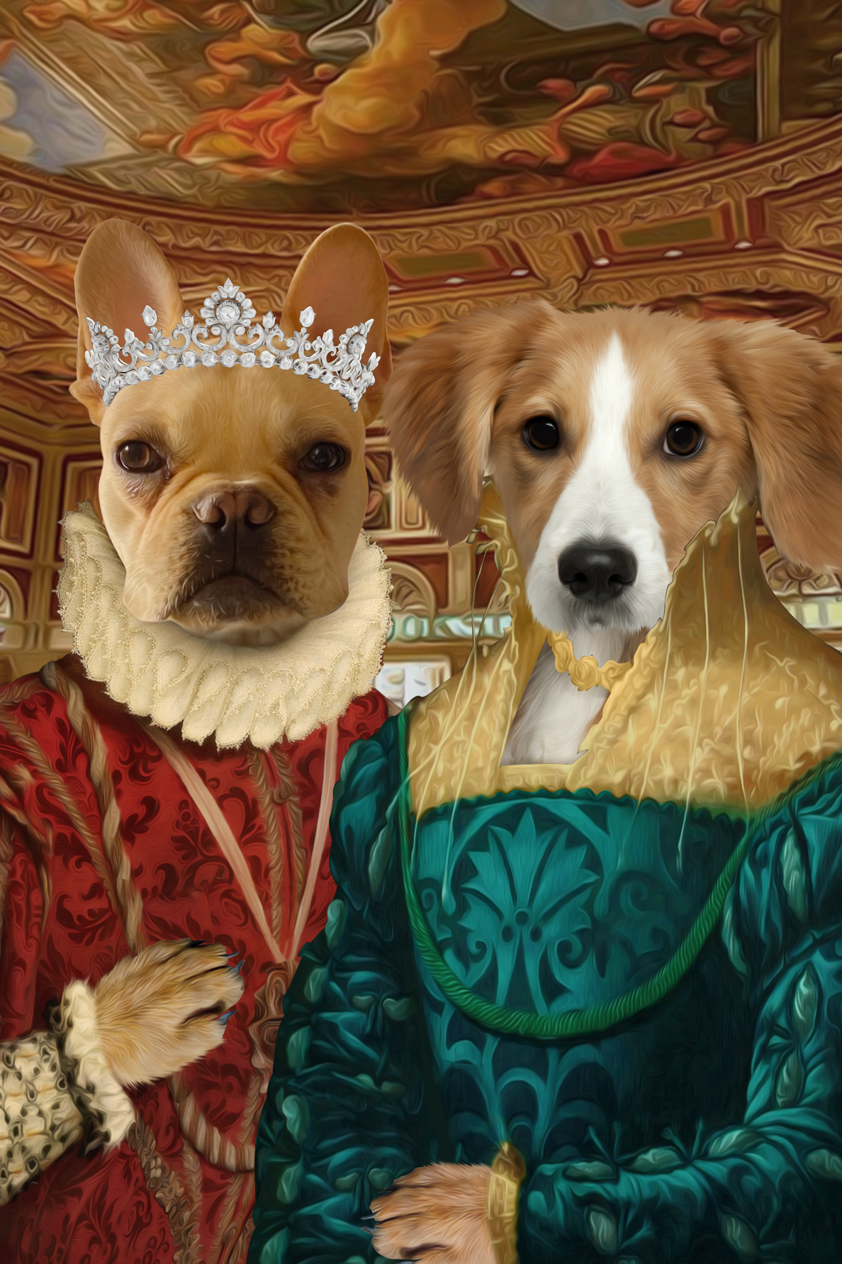 The Two Ladies Custom Pet Portrait Canvas - Noble Pawtrait