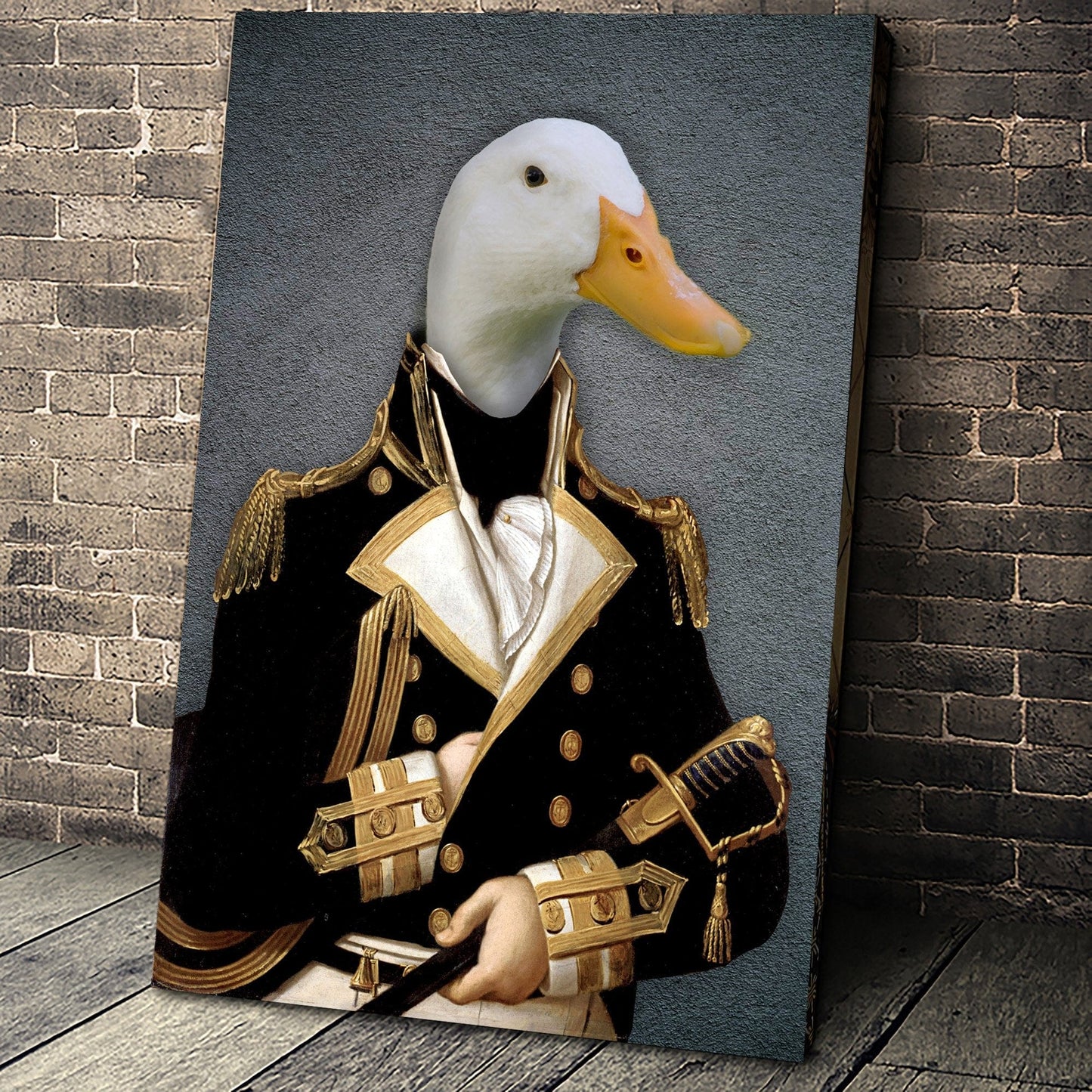Chef d'escadron Custom Pet Portrait Canvas - Noble Pawtrait